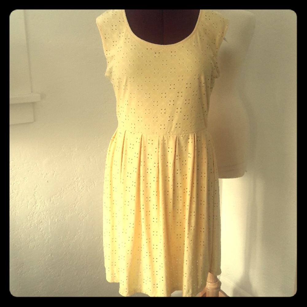 Eyelet Knit Butter Yellow Dress